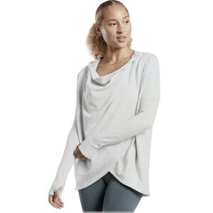 Athleta Grey Heather Purana Wrap Fitness Sweatshirt #486073 Size XXS